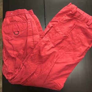 Utility branded Swishy Red pants With pockets